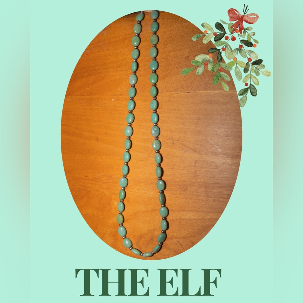 Natural Green Turquoise & Navajo Pearl Necklace
